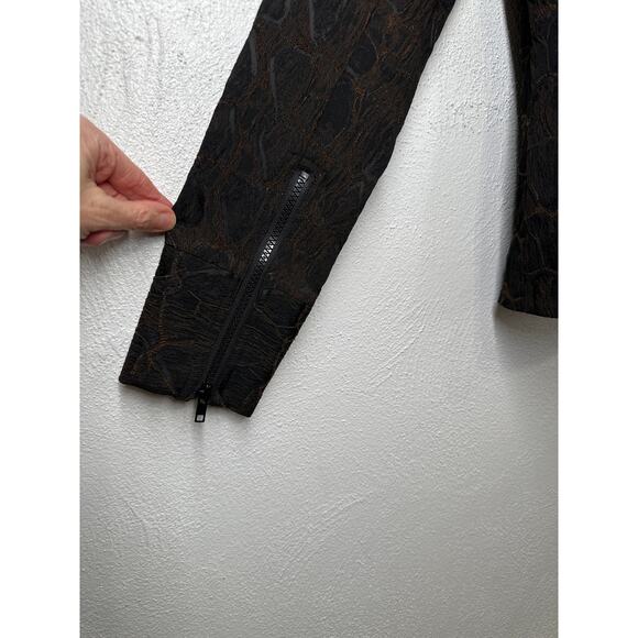 VTG Y2K Cache Luxe 2 Pc Low Rise Flare Pants (2) Zip Jacket Set (XS) Brown Black - Picture 7 of 16